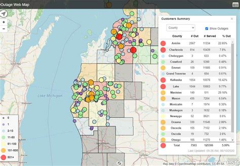 MAP Great Lakes Energy Outage Map History